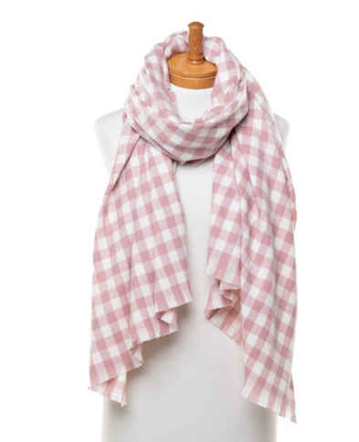 Snuggly Pink Gingham Scarf