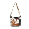 Karina Double Zipper Cowhide & Leather Handbag