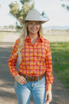 Black Colt Ellie Shirt - Pink & Orange Check