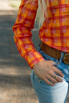 Black Colt Ellie Shirt - Pink & Orange Check