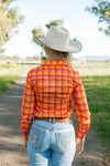 Black Colt Ellie Shirt - Pink & Orange Check