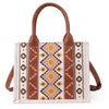 Wrangler Southwestern Print Small Canvas Tote/Crossbody Bag - Coffee