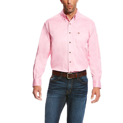 Ariat Men's Solid Twill Classic Fit L/S Shirt - Prism Pink