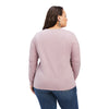 Ariat Curvy Ladies Real Chest Logo Relaxed T-Shirt L.S - Nostalgia Rose