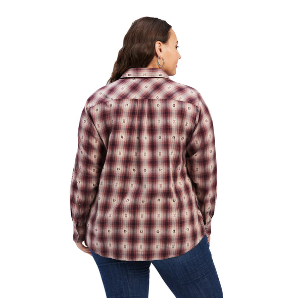 Ariat Curvy Ladies Billie Jean L/S Shirt - Nostalgia Rose Dobby Plaid