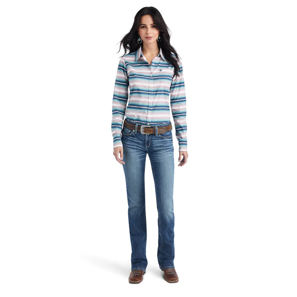 Ariat REAL Ladies Kirby Stretch L/S Shirt - Down Stream