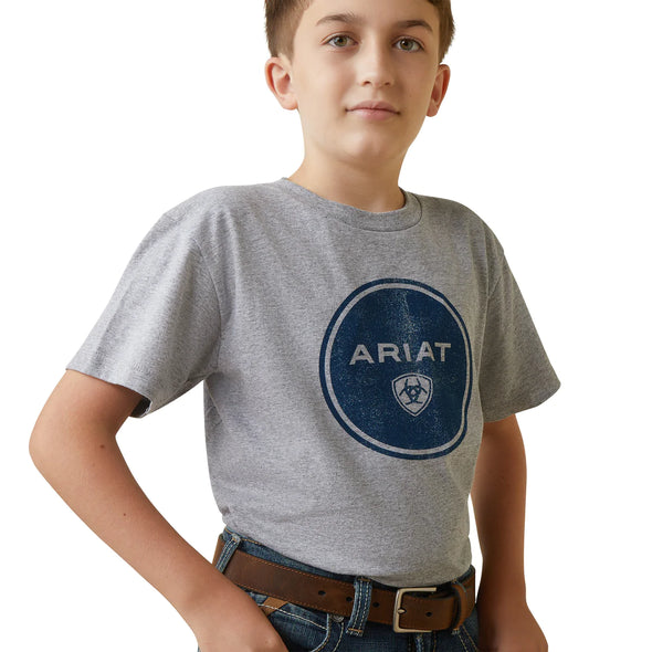 Ariat Boy's Worn Around T-Shirt - Athletic Grey