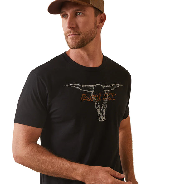 Ariat Men's Ariat Barb Wire Steer T-Shirt - Black