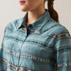 Ariat Curvy Ladies Real Billie Jean L/S Shirt - Gemstone Stripe