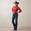 Ariat Ladies WR Kirby Stretch LS Shirt - Cardinal Dot