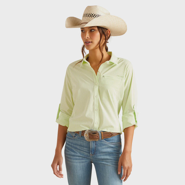 Ariat Ladies Venttek LS Shirt - Lime Stripe