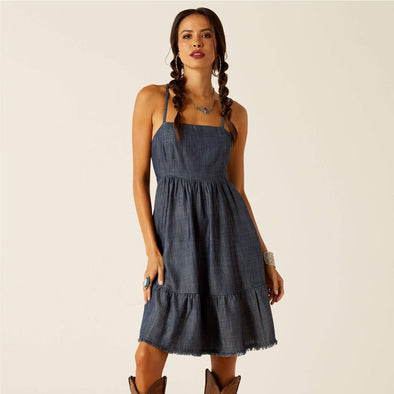 Ariat Calico Tie Back Dress - Indigo Rinse