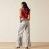 Ariat Ladies Butler Wide Leg Linen Pants - Sky Stripe