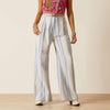 Ariat Ladies Butler Wide Leg Linen Pants - Sky Stripe