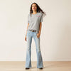 Ariat Ladies Cactus Rose Tee - Heather Grey