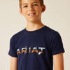 Ariat Boys Logo SW Landscape Tee - Dark Navy