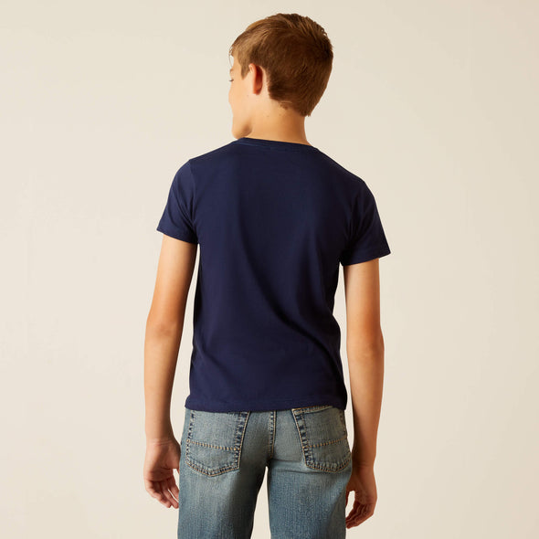 Ariat Boys Logo SW Landscape Tee - Dark Navy