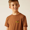 Ariat Boy's Bison Sketch Shield Tee - Cinnamon