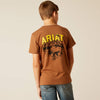 Ariat Boy's Bison Sketch Shield Tee - Cinnamon