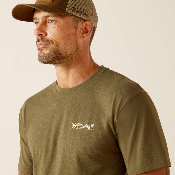 Ariat Men's Outline Wings Tee - Military Heather