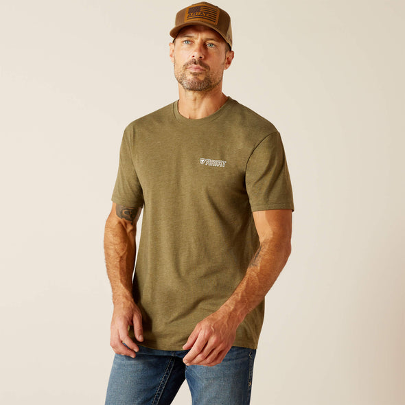 Ariat Men's Outline Wings Tee - Military Heather