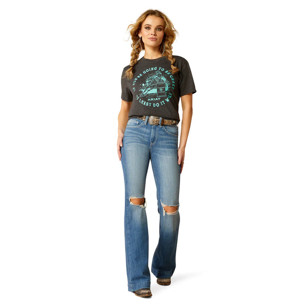 Ariat Ladies Barrel Beauty T-Shirt - Charcoal Heather