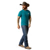 Ariat Mens Stacks T-Shirt - Cyan Black Heather