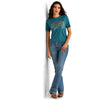 Ariat Ladies Bison Ranch Tee - Deep Sea Heather