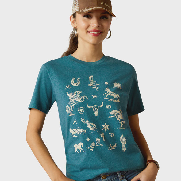 Ariat Ladies Sketch Pad Tee - Deep Sea Heather