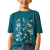 Ariat Girls Sketch Pad T-Shirt - Deep Sea Heather