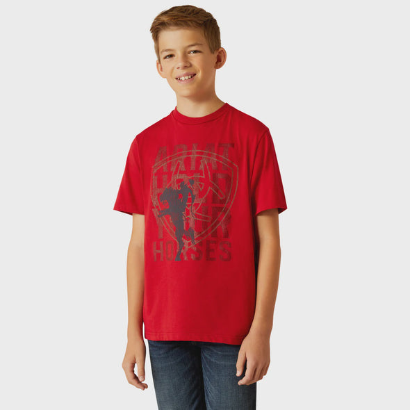 Ariat Boy's Hold Your Horses T- Shirt - Red