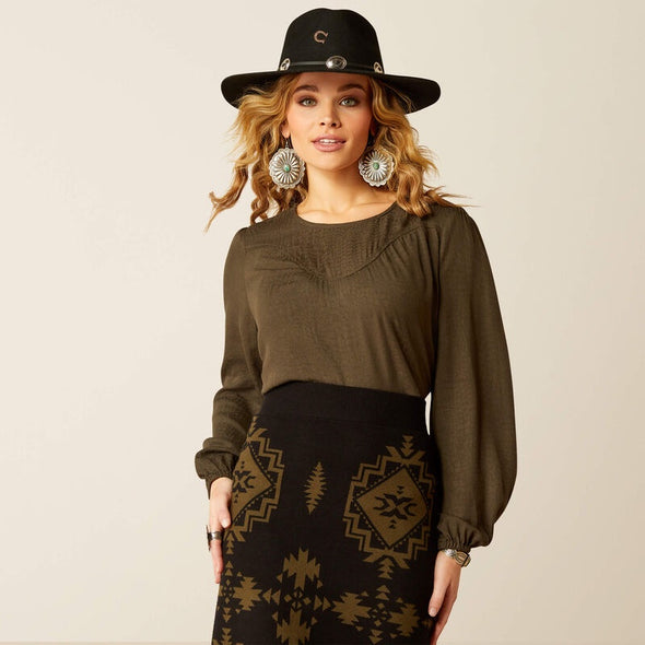 Ariat Ladies Wisteria Top - Croc Jacquard