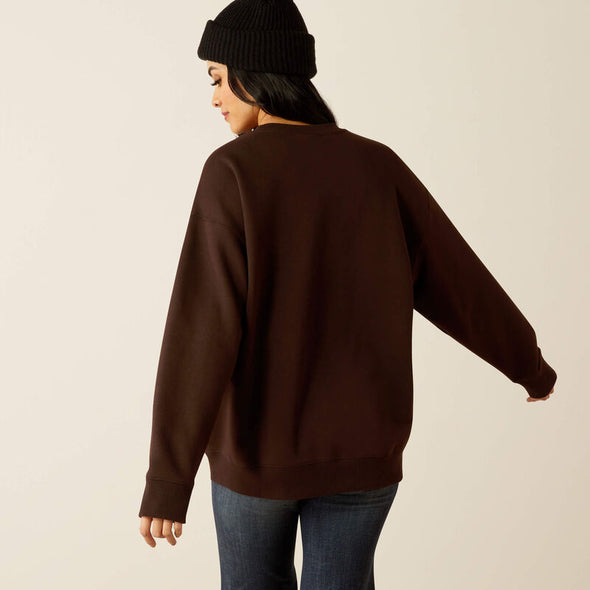 Ariat Women's Taurus Oversized Crew Sweatshirt - Mole