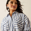 Ariat Ladies Baggy Button Up L.S Shirt - Coastal Stripe