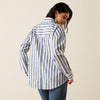 Ariat Ladies Baggy Button Up L.S Shirt - Coastal Stripe