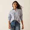 Ariat Ladies Baggy Button Up L.S Shirt - Coastal Stripe