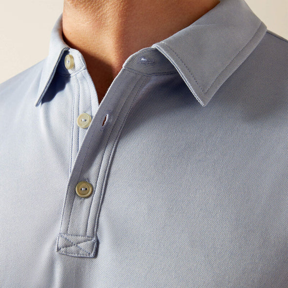 Ariat Men's Shaldon Polo - Chambray Blue Heather