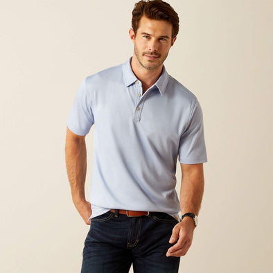 Ariat Men's Shaldon Polo - Chambray Blue Heather