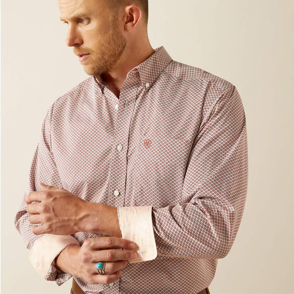 Ariat Men's Wrinkle Free Avery Classic Fit L.S Shirt - Brick