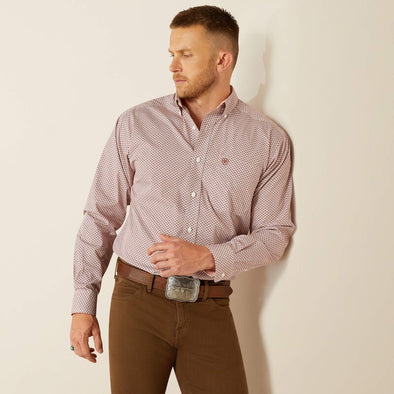Ariat Men's Wrinkle Free Avery Classic Fit L.S Shirt - Brick