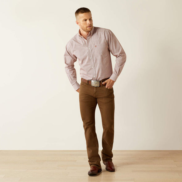 Ariat Men's Wrinkle Free Avery Classic Fit L.S Shirt - Brick
