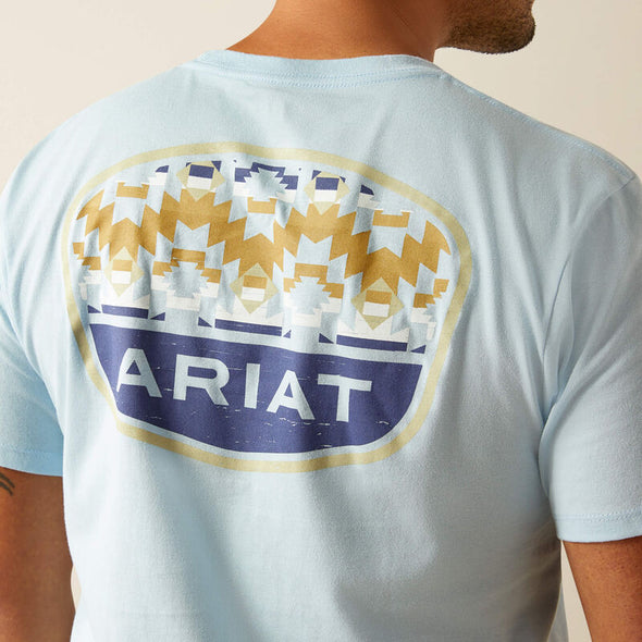 Ariat Men's Ogden Valley Badge T-Shirt - Light Blue