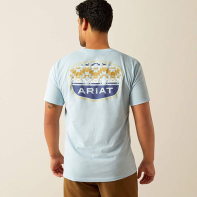 Ariat Men's Ogden Valley Badge T-Shirt - Light Blue