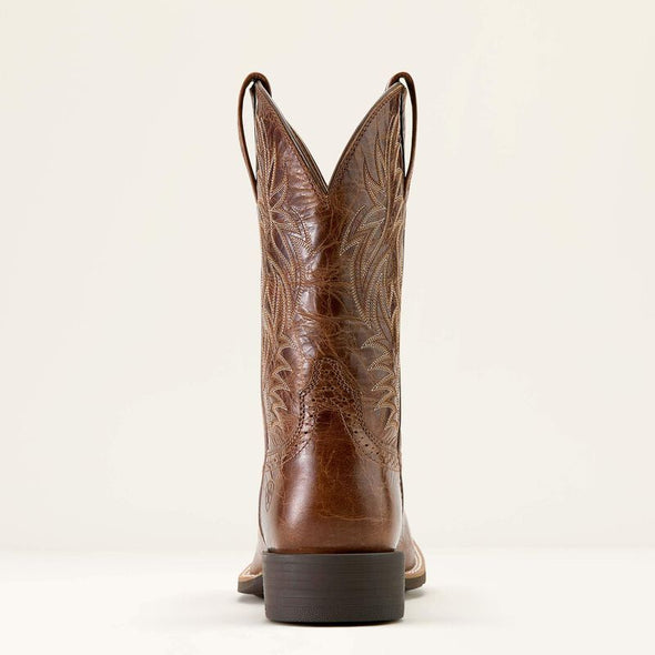Ariat Sport Wide Square Toe Cowboy Boots - Dark Tan