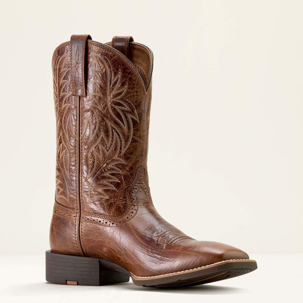 Ariat Sport Wide Square Toe Cowboy Boots - Dark Tan