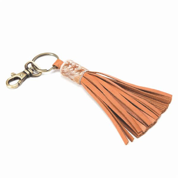 Bali Cowhide Tassel Keyring