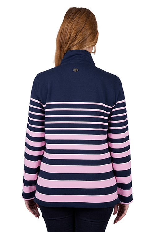 Thomas Cook Ladies Cecilia 1/4 Zip Rugby Jumper - Navy/Pink