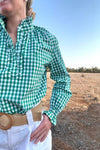 Black Colt Willow L/S Blouse - Green Gingham