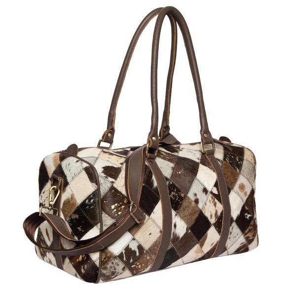 Patchwork Cowhide Overnight bag from The Design Edge