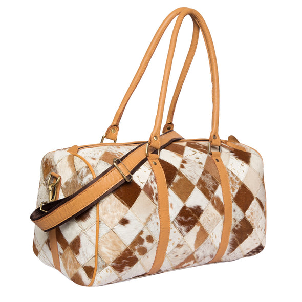 Patchwork Cowhide Overnight bag from The Design Edge